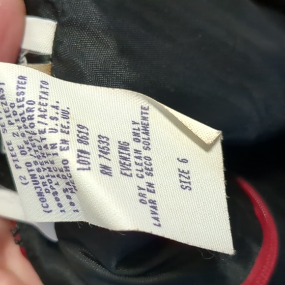 Vintage Jeffrey & Dara Evenings Dark Red Black Floral Beading Dress sz 6 - Picture 9 of 9